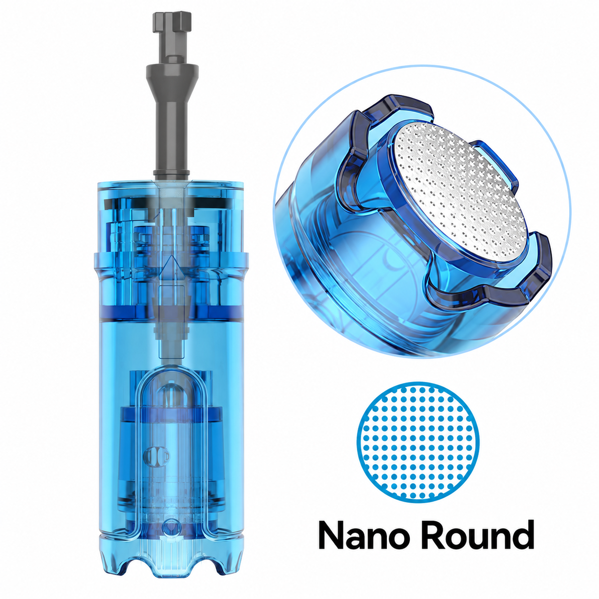 خرطوشة ⁦Nano Round⁩ بديلة لجهازي ⁦Dr. Pen M9⁩ و ⁦M8 Max⁩ مع تفاصيل الرأس الدائري